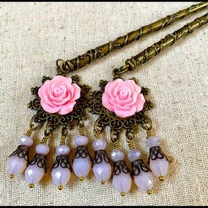 Hairstick Pair - Gothic Victorian Floral